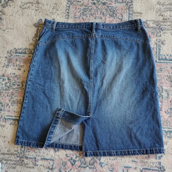 Faded Glory Vintage Y2K 90's Midi Blue Denim Skirt Women's Size 16 Boho Chic - Picture 3 of 8